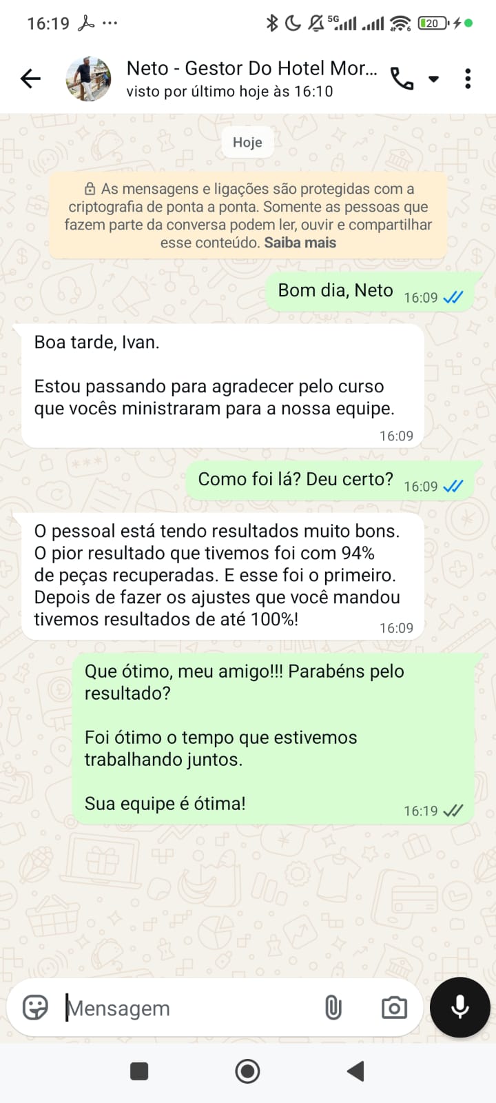 Depoimento de Neto sobre o treinamento da Spuma Academy